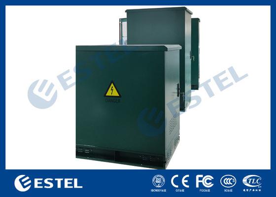 Cabinet de télécommunications extérieur de 19' couleur verte avec climatiseur et ventilateur de 500W