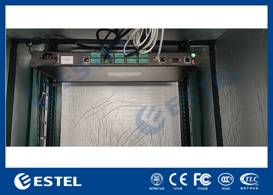 Cabinet de télécommunications extérieur de 19' couleur verte avec climatiseur et ventilateur de 500W