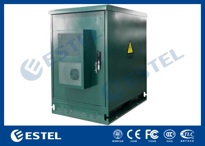 Cabinet de télécommunications extérieur de 19' couleur verte avec climatiseur et ventilateur de 500W