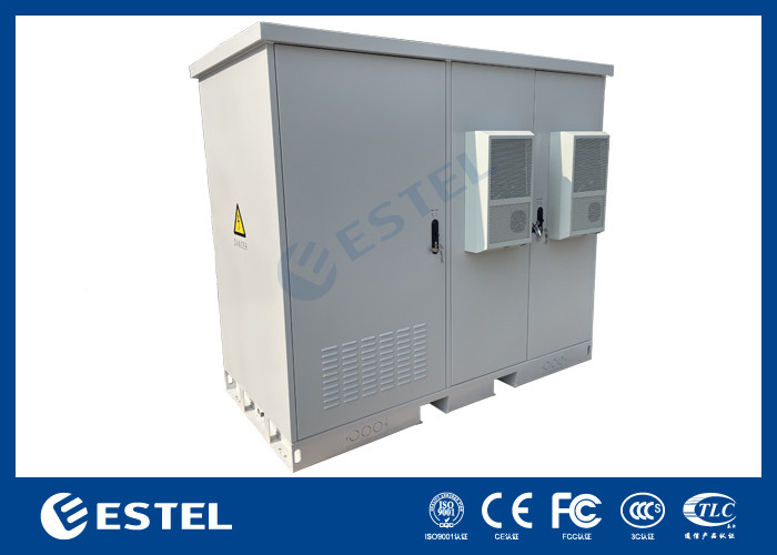 Armoire de distribution d'énergie industrielle trois compartiments pour abris extérieurs intégrés avec batterie